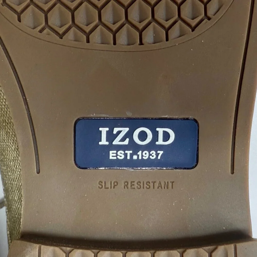 Izod Mens Image Natural Tan Beige LInen Oxford Shoes 13M Memory Foam Fabric‎
